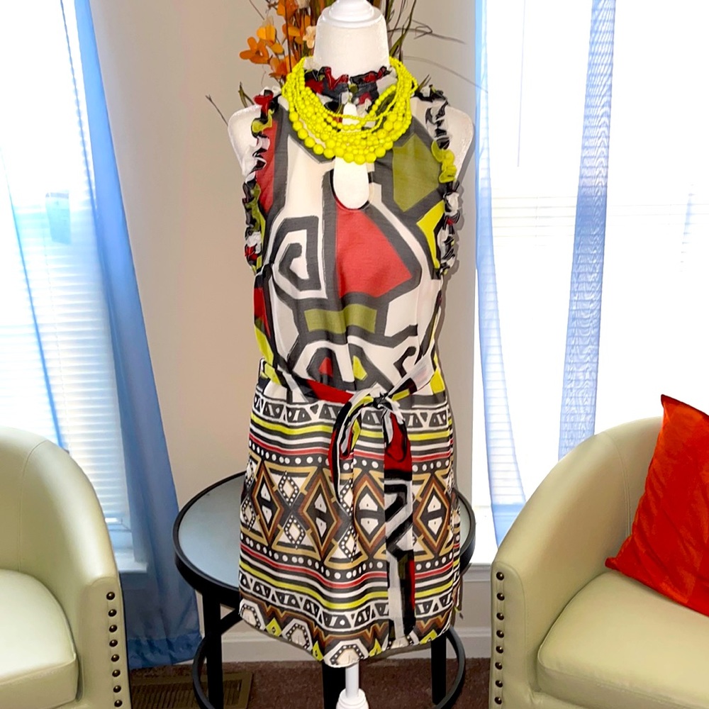Arden B | Sleeveless Tribal Print Mini Dress